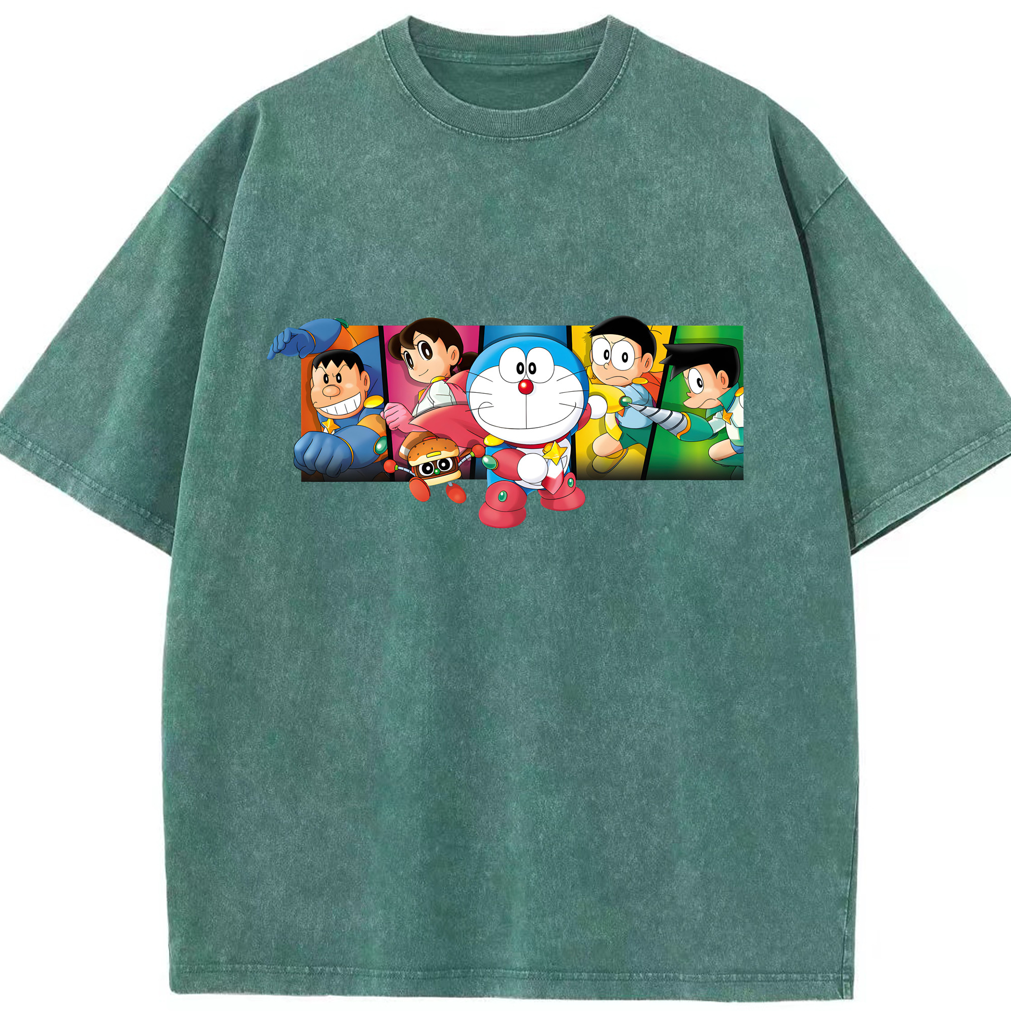 （画像用） ドラえもん Doraemon 綿100% ヴィンテージ風 半袖Tシャツ（フロントプリント）